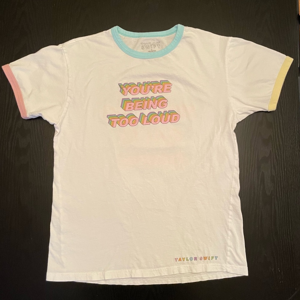 Rare OFFICIAL Taylor Swift Lover You’re Being Too Loud YNTCD ringer t-shirt